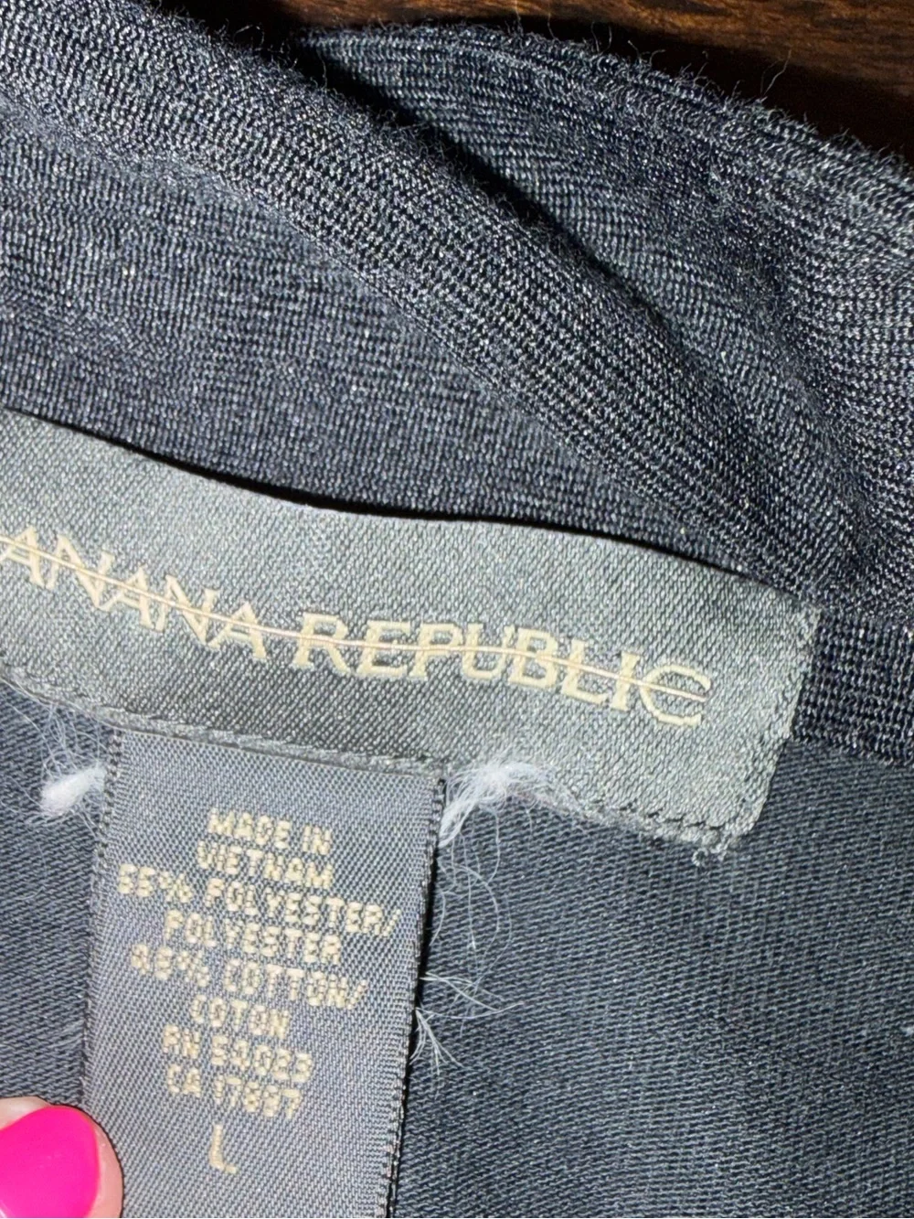 Banana Republic Black long sleeve Knit Polo Top men’s size large